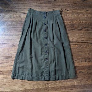 Madewell Pleated Button Midi Skirt
